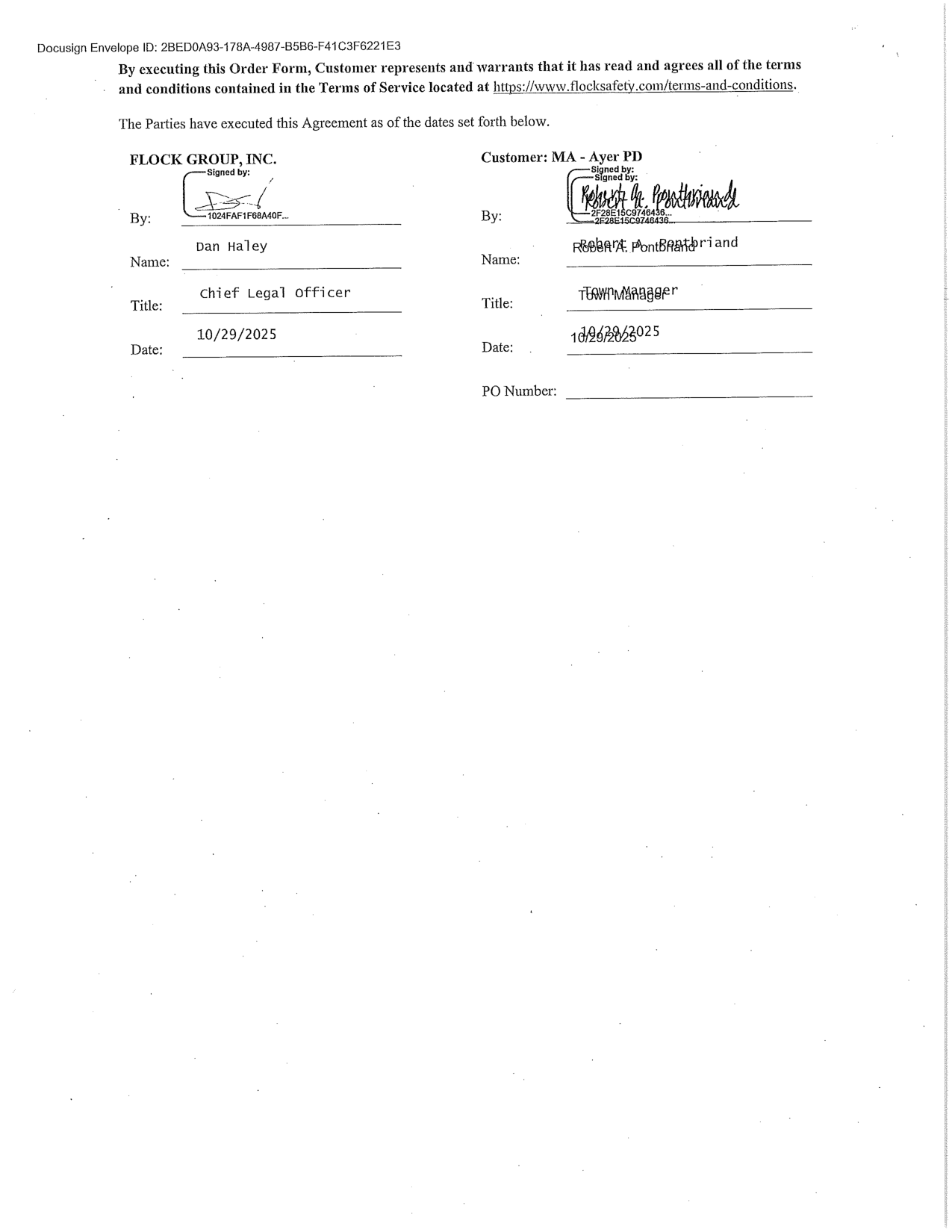 Order Form signatures