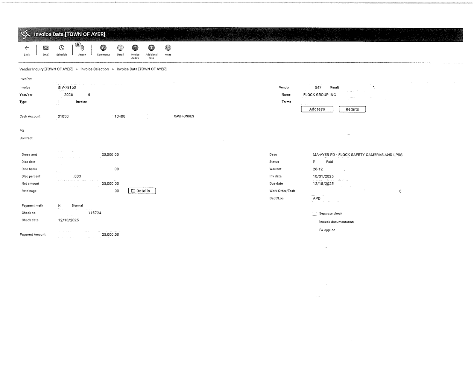 Town payment screen